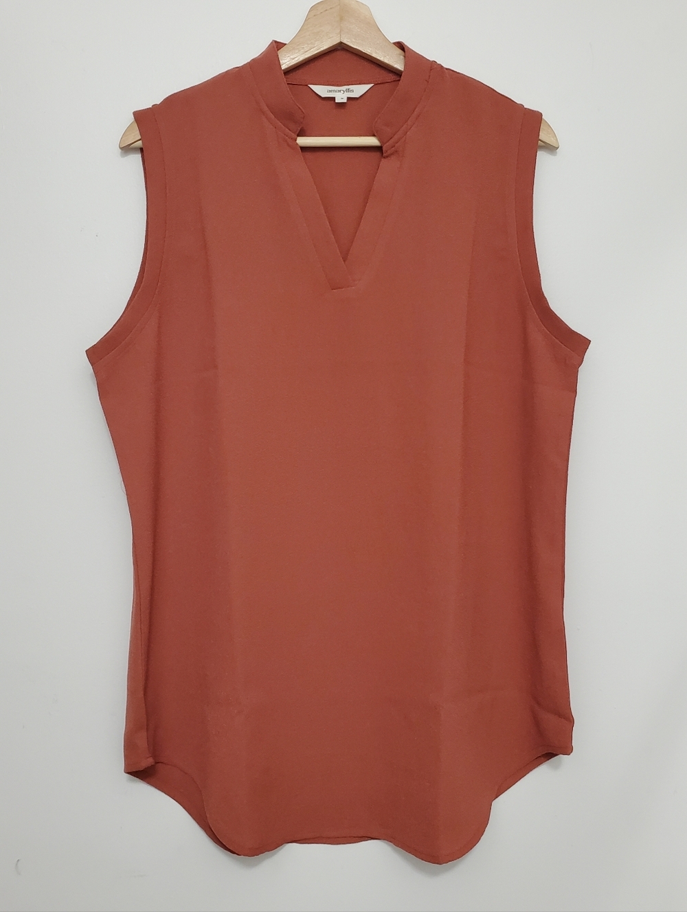Amaryllis Medium Oversized tunic Burnt Orange Sleeveless top Officewear Flowy
